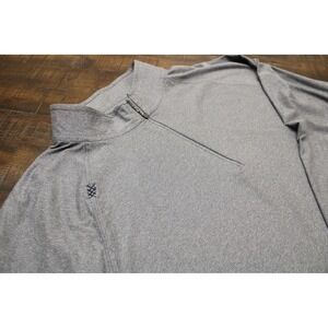 Rhone Pullover Mens 2XL Gray Quarter Zip Stretch Performance Long Sleeve Top